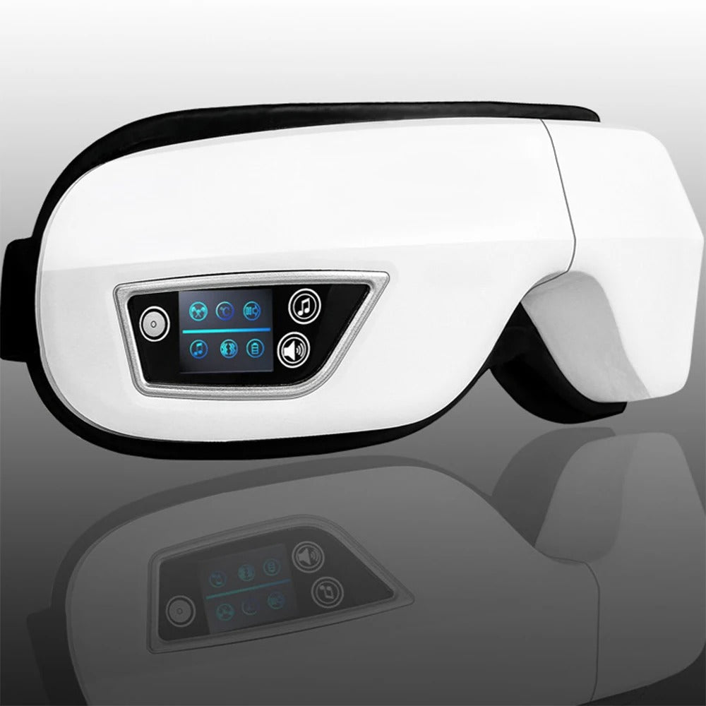 Heated and Cooling Eye Massager for Migraines, Dry Eyes, and Dark Circles – Rechargeable with Bluetooth Music | Cold & Warm Compress | Sleep Aid & Eye Strain Relief