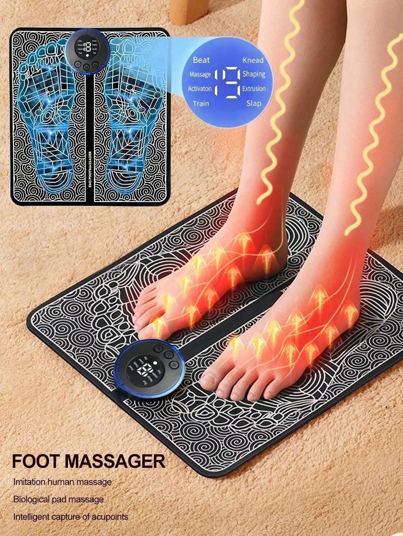 Electric Foot Massage Pad – Rechargeable & Portable