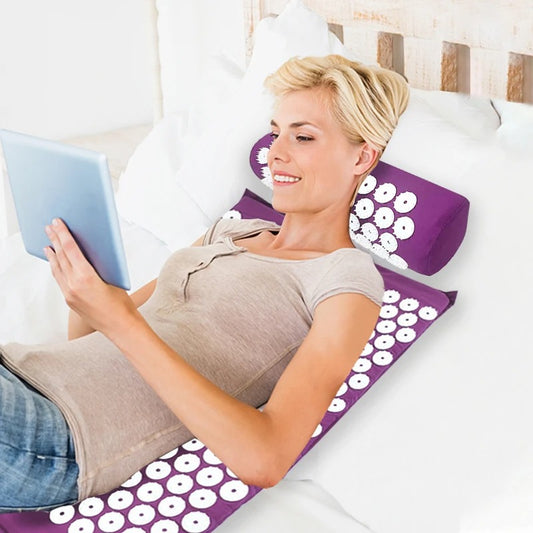 Purple Yoga Massage Pad – Large Touchpoints for Neck, Back & Feet