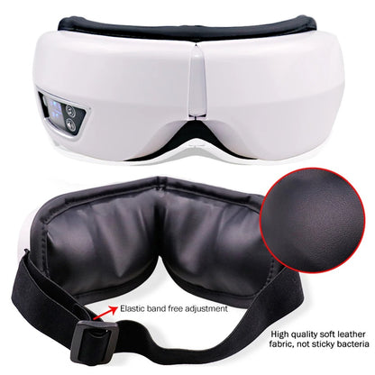 Heated and Cooling Eye Massager for Migraines, Dry Eyes, and Dark Circles – Rechargeable with Bluetooth Music | Cold & Warm Compress | Sleep Aid & Eye Strain Relief