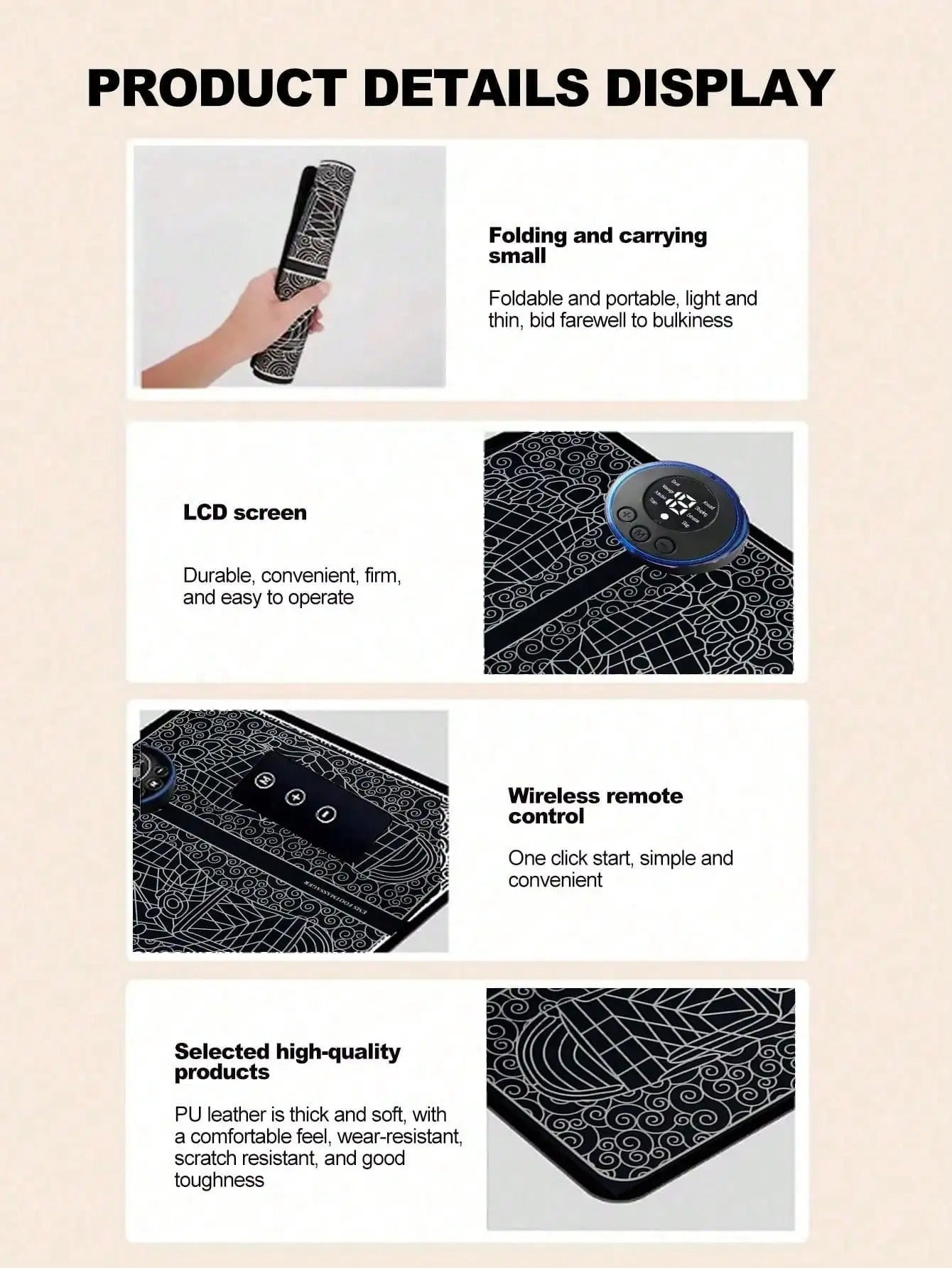 Electric Foot Massage Pad – Rechargeable & Portable