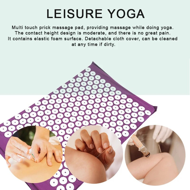 Purple Yoga Massage Pad – Large Touchpoints for Neck, Back & Feet