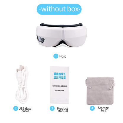 Heated and Cooling Eye Massager for Migraines, Dry Eyes, and Dark Circles – Rechargeable with Bluetooth Music | Cold & Warm Compress | Sleep Aid & Eye Strain Relief